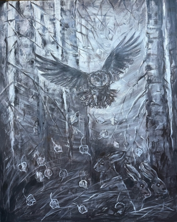 Wind in the birch grove by artist Anastasia Shimanskaya